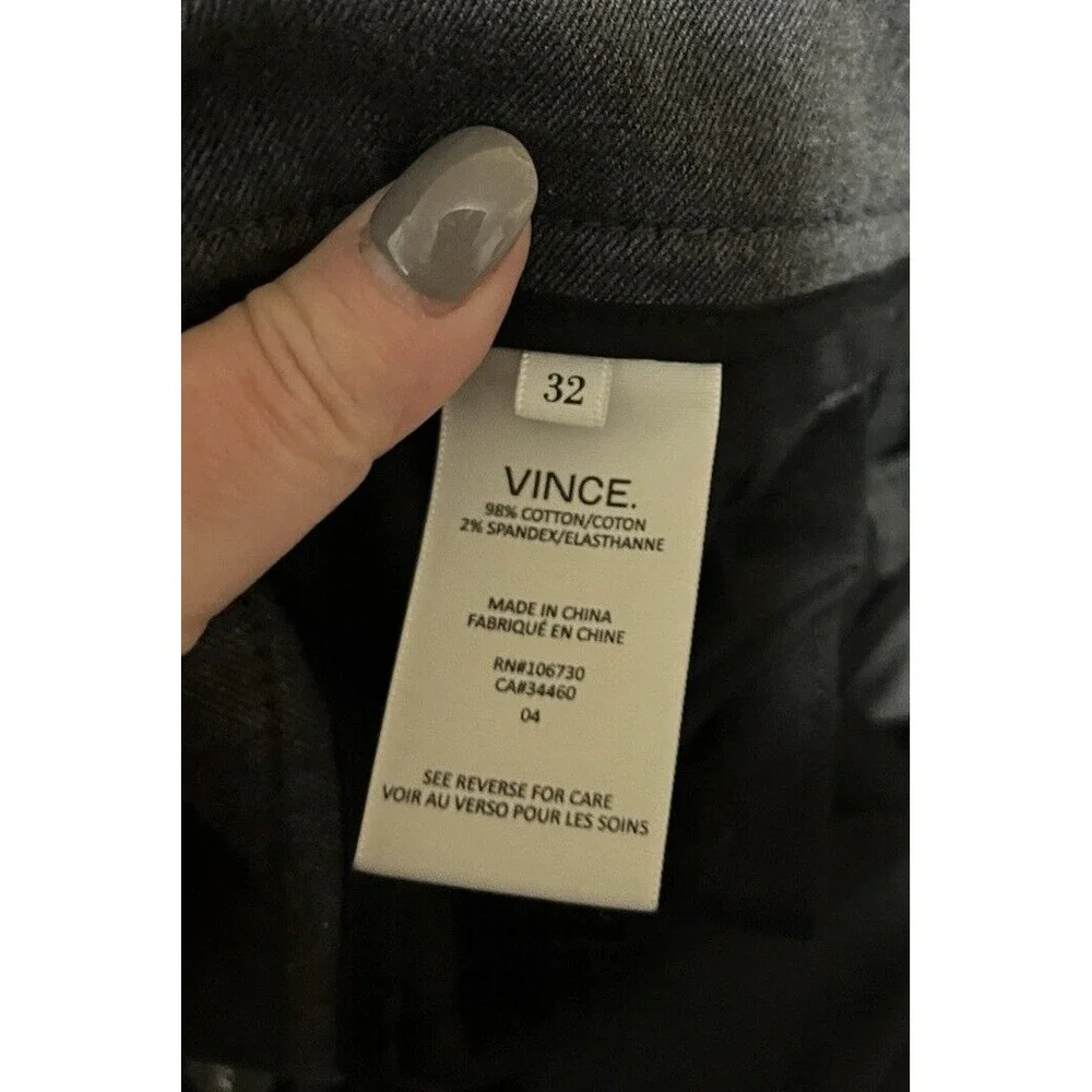 VINCE 5-Pocket‎ Trouser Size 32 34X32 Dark Gray Modern Fit Cotton Stretch